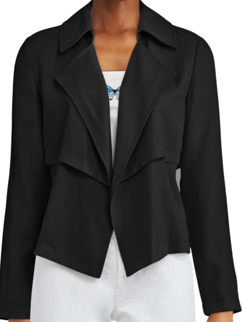 bar III Womens Open Front Trench Jacket
